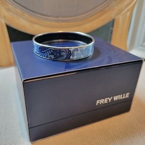FREY WILLE blue bangle in signature motif with original gift box